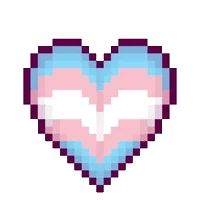 Trans flag Gif shaped like a heart, bobbing up and down. It displays the transgender pride flag